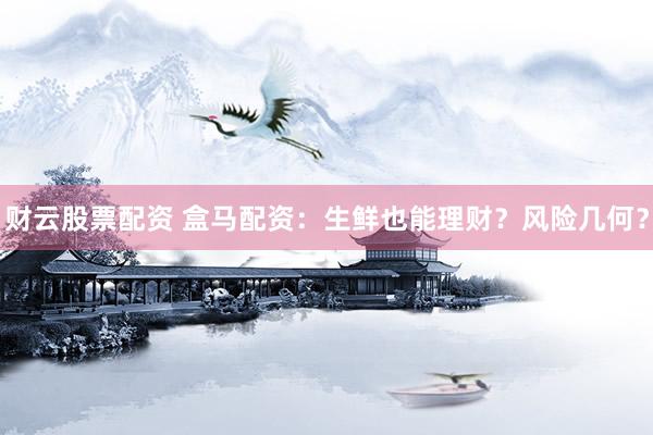 财云股票配资 盒马配资：生鲜也能理财？风险几何？