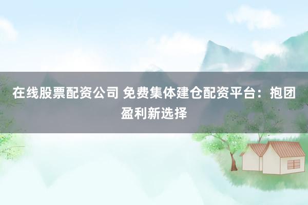 在线股票配资公司 免费集体建仓配资平台：抱团盈利新选择