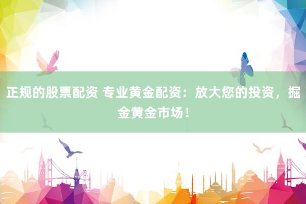正规的股票配资 专业黄金配资：放大您的投资，掘金黄金市场！