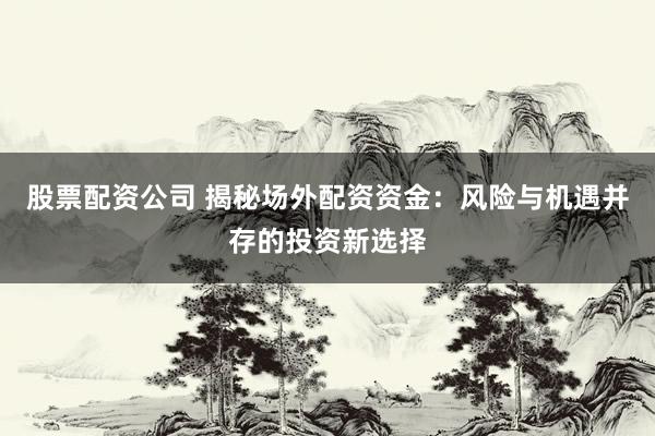 股票配资公司 揭秘场外配资资金：风险与机遇并存的投资新选择