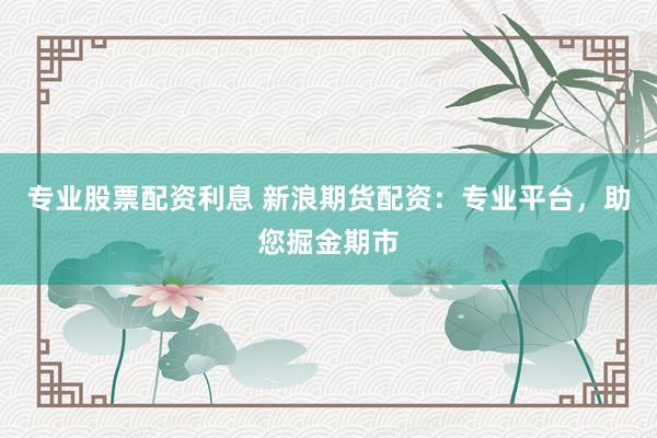 专业股票配资利息 新浪期货配资：专业平台，助您掘金期市