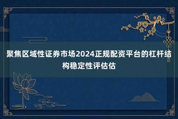 聚焦区域性证券市场2024正规配资平台的杠杆结构稳定性评估估