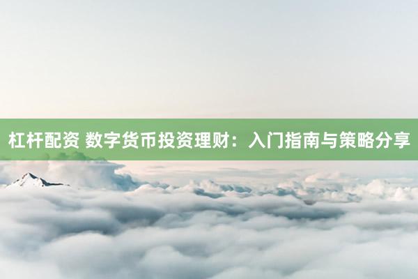 杠杆配资 数字货币投资理财：入门指南与策略分享