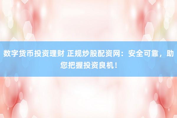 数字货币投资理财 正规炒股配资网:安全可靠,助您把握投资良机!
